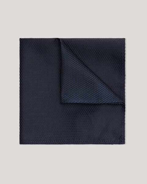Silk Textured Two-Tone Pocket Square, Navy, hi-res